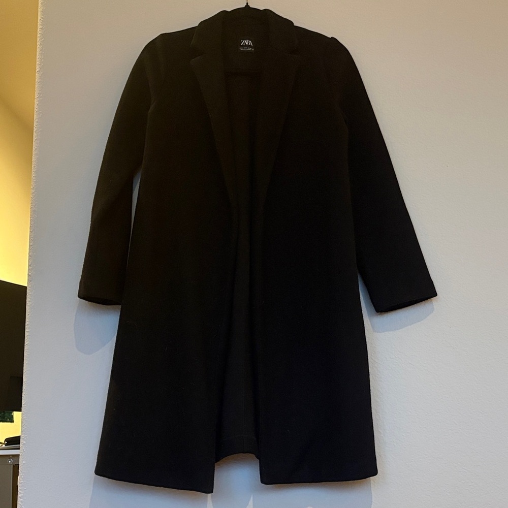 Zara | Long Black Pea Coat